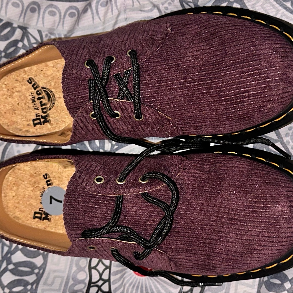 Dr. Doc Martens 1461 Duchess Corduroy Oxfords - Oxblood - La004 Men's Size 7 Us